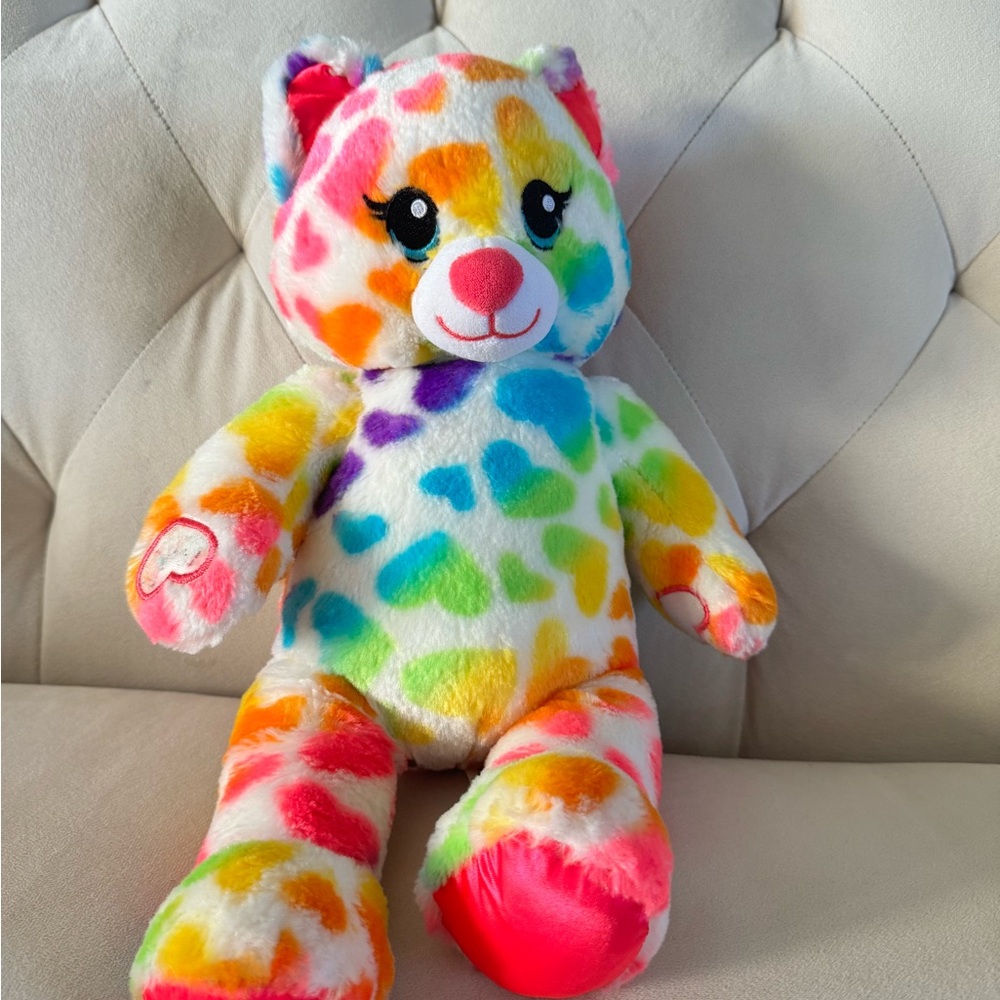 Build a bear rainbow heart bear